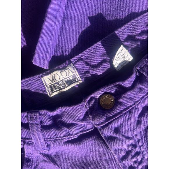 Moda International Vintage 80s Purple High Waisted Denim Mom Jeans - Picture 7 of 9